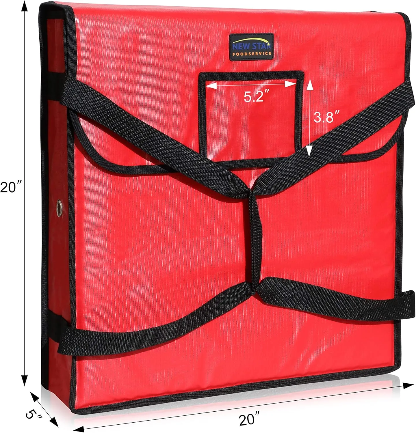 New Star Foodservice 50097 Insulated Pizza Delivery Bag, 20 by 20 by 5-Inch, Red