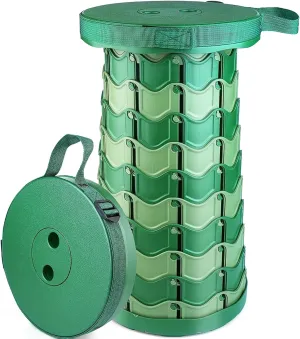 Newly Upgraded Collapsible Stool Foldable Retractable Folding Stool for Camping Hiking Travel Fishing Heavy Duty Sturdy Portable Small Lightweight - Round Camouflage