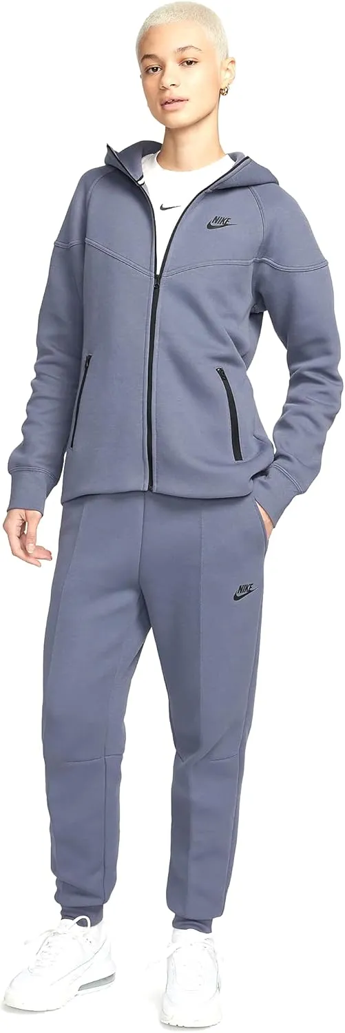 Nike Sportswear Tech Fleece Women's Mid-Rise Joggers (US, Alpha, Large, Regular, Regular, Light Carbon/Black)