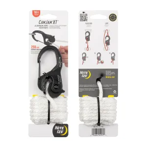 Nite Ize CamJam XT Aluminium Rope Tightener with 10 feet Rope Large