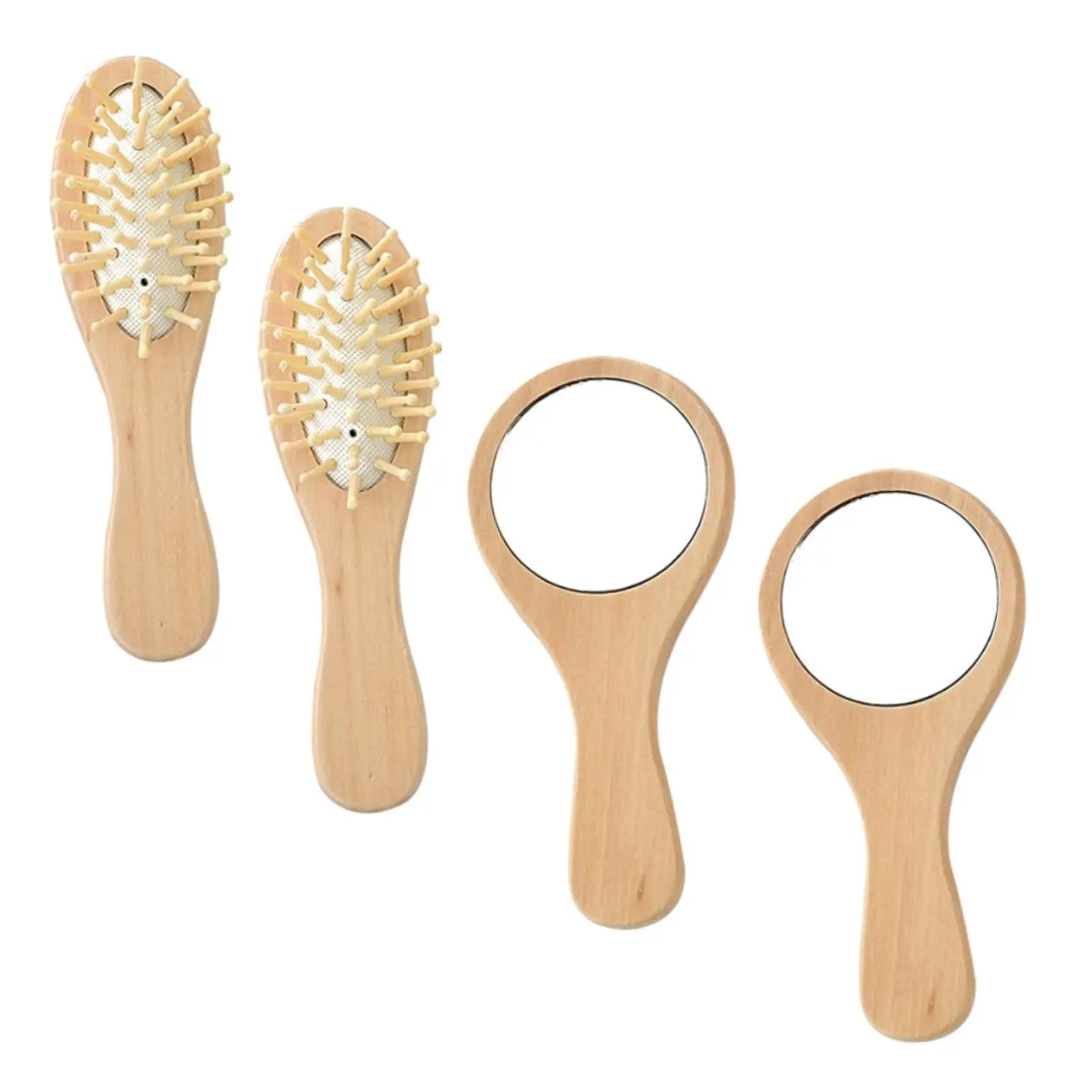 NOLITOY 2 Sets Hair Brush Mirrors Trifold Travel Make Pocket Two Minis LED Tweezers Tangle Vanity Standing Magnifying Wall Mirror Products Handheld Mirror for Locker Mirror with Light Wood