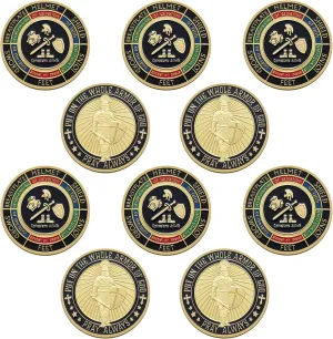 Nosiny 10 Pcs Put on the Whole Armor of God Coin Religious Prayer Coins for Christian Church School(Chic Style)