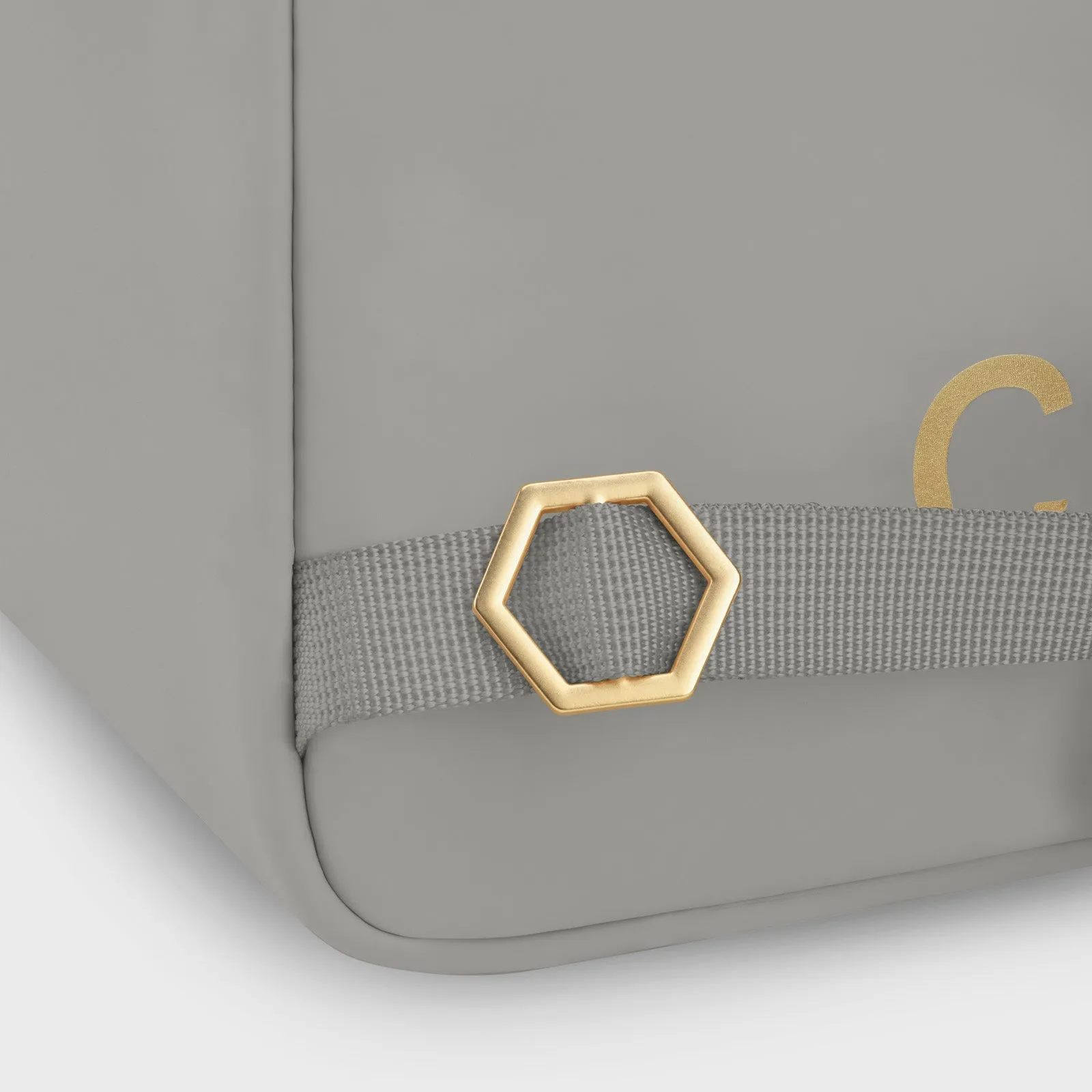 Nuitée Backpack, Light Grey, Gold Colour
