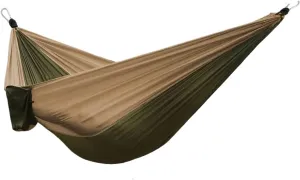 Nylon Parachute Hammock Net Solid Color Parachute Hammock with Hammock Straps and Black Carabiner Camping Survival Travel Double Person Outdoor Furniture Terrace Hammock(Model 1)