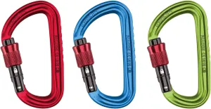 OCUN Falcon Carabiner with Screw Lock, 3-Pack for Rock Climbing