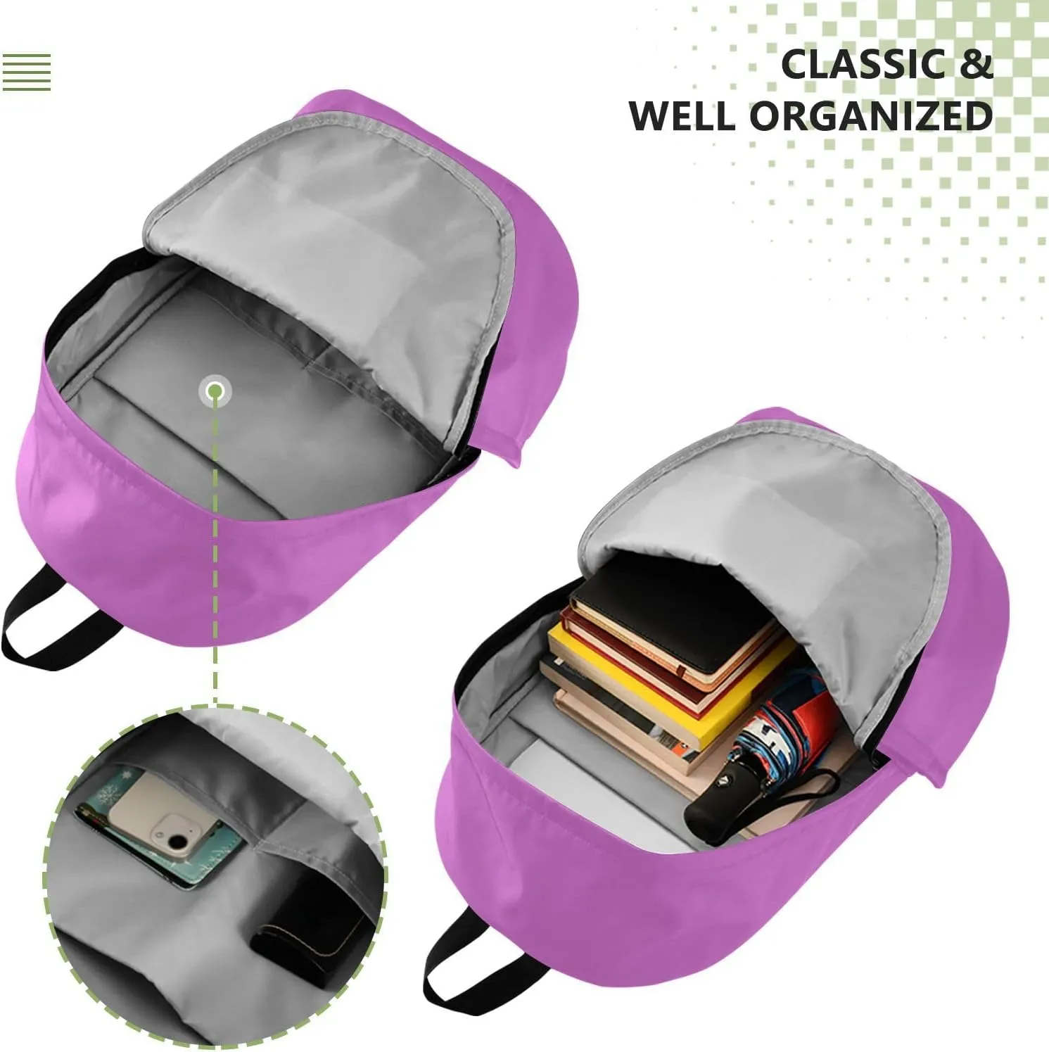 Orchid Laptop Backpack for Women Men 25L Casual Hiking Daypack Bag Travel Backpack for 15.6 inch Laptop Orchid