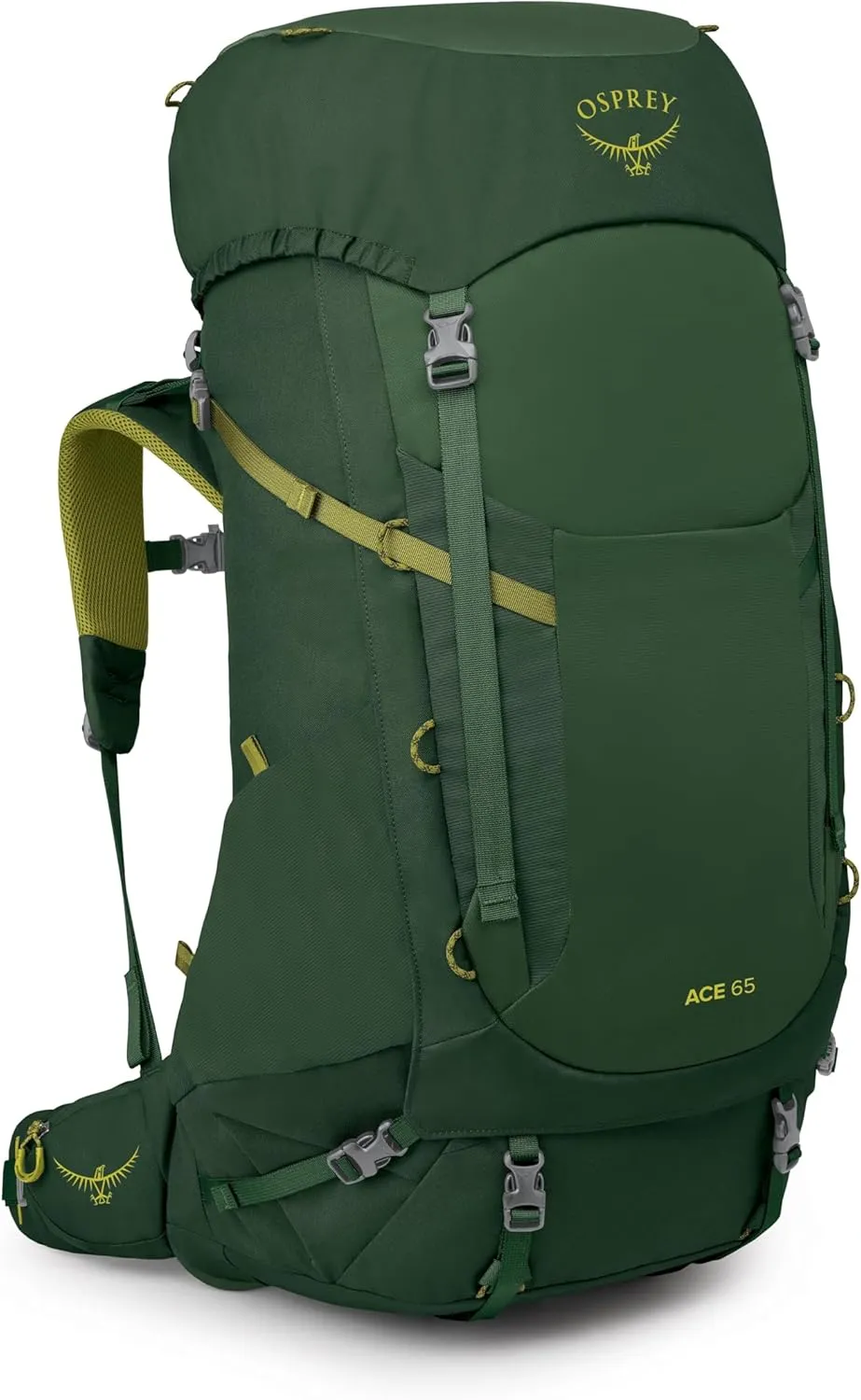 Osprey Ace 65L Kids' Backpacking Backpack, Green Canopy