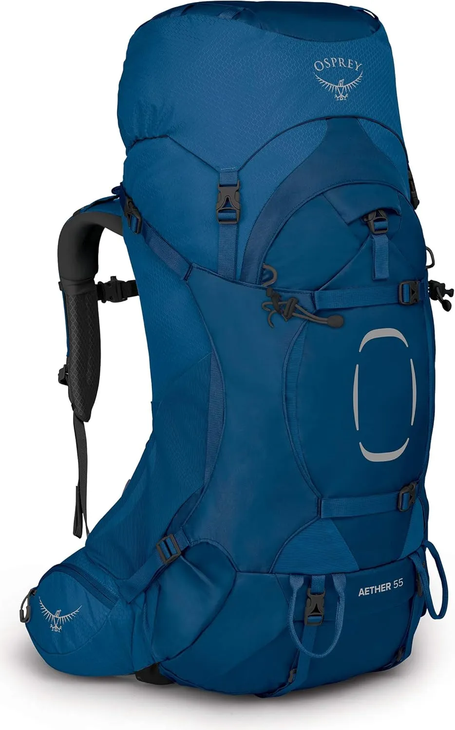 Osprey Aether 55L Men's Backpacking Backpack, Deep Water Blue, S/M