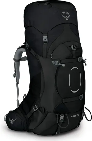 Osprey Ariel 55L Women's Backpacking Backpack, Black, WXS/S