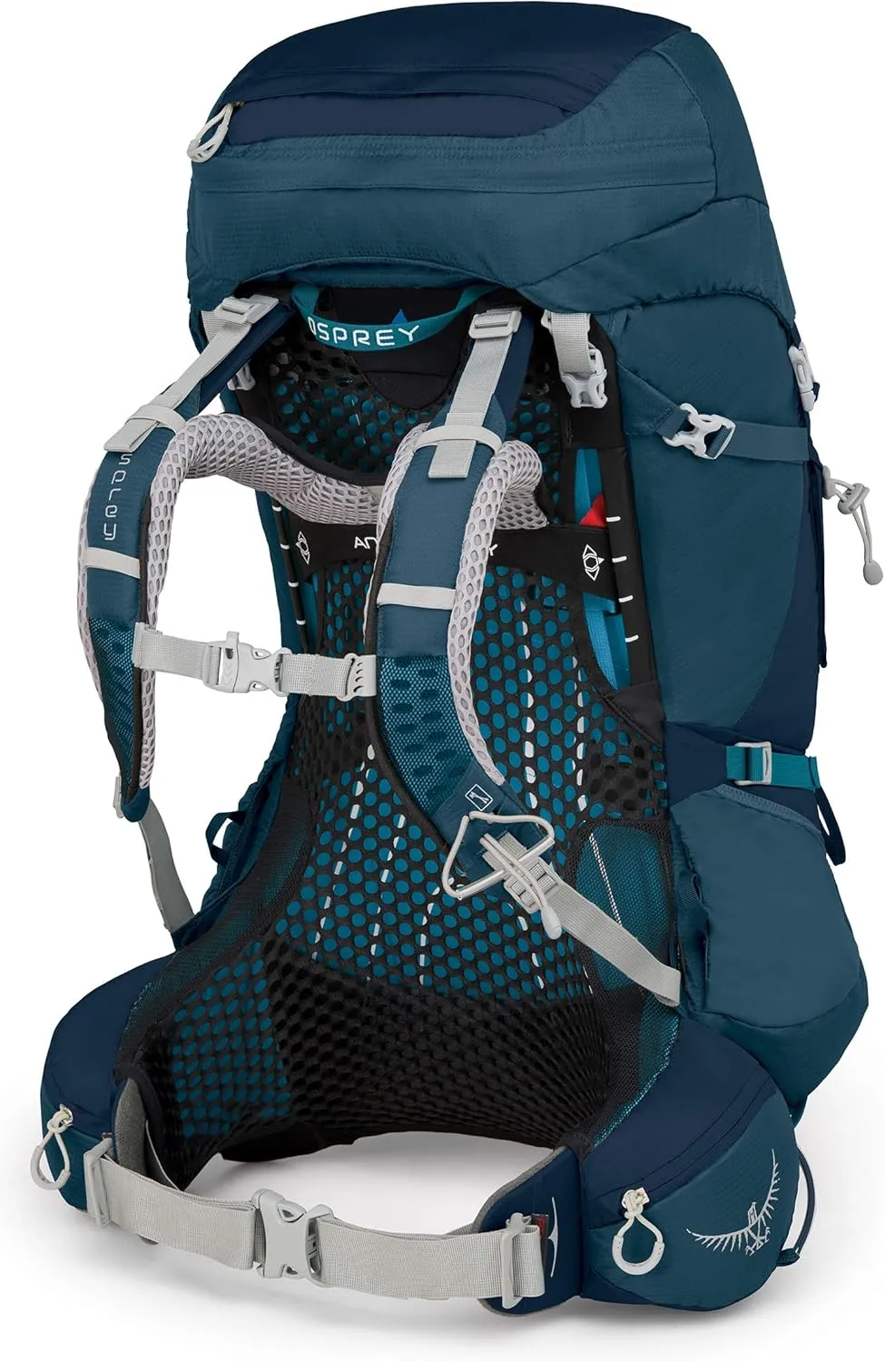 Osprey Aura AG 50L Women's Backpacking Backpack, Challenger Blue, X-Small