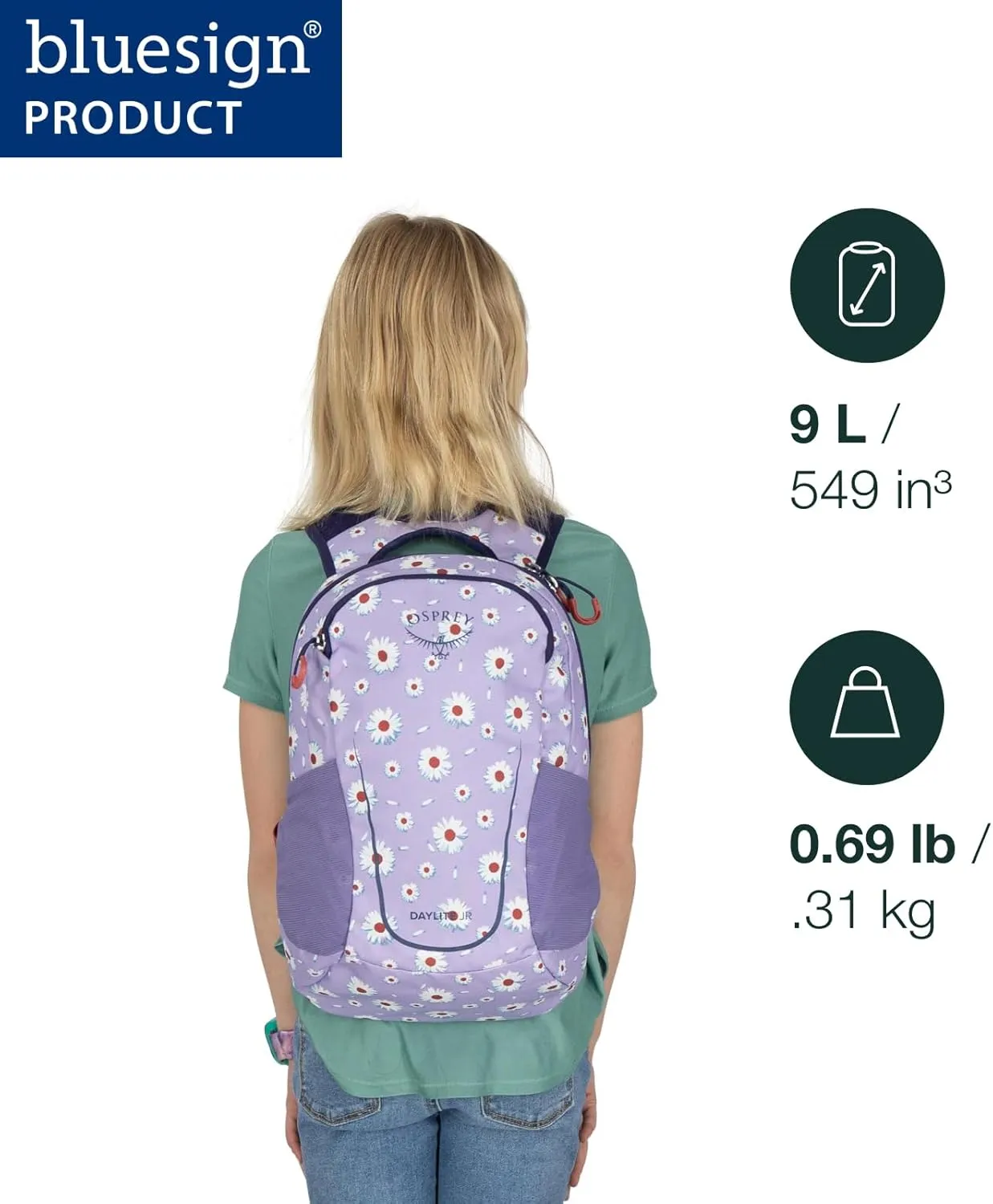 Osprey Daylite Jr. Kids' Commuter Backpack, Space Travel Print/Antique Blue