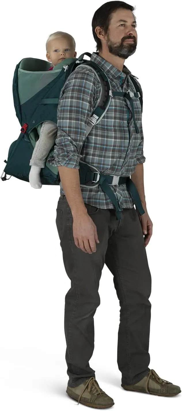 Osprey Poco LT Lightweight Child Carrier and Backpack for Travel, Deep Teal, Minimum load: 23.8lbs - Maximum load: 48.5lbs