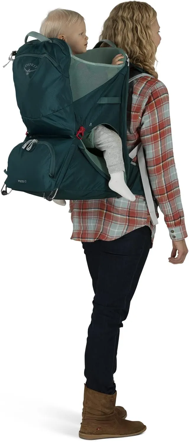 Osprey Poco LT Lightweight Child Carrier and Backpack for Travel, Deep Teal, Minimum load: 23.8lbs - Maximum load: 48.5lbs