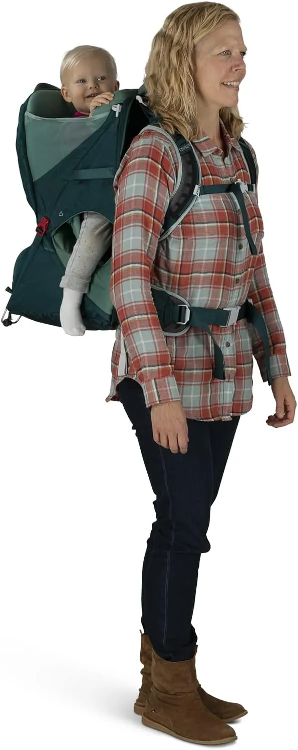 Osprey Poco LT Lightweight Child Carrier and Backpack for Travel, Deep Teal, Minimum load: 23.8lbs - Maximum load: 48.5lbs