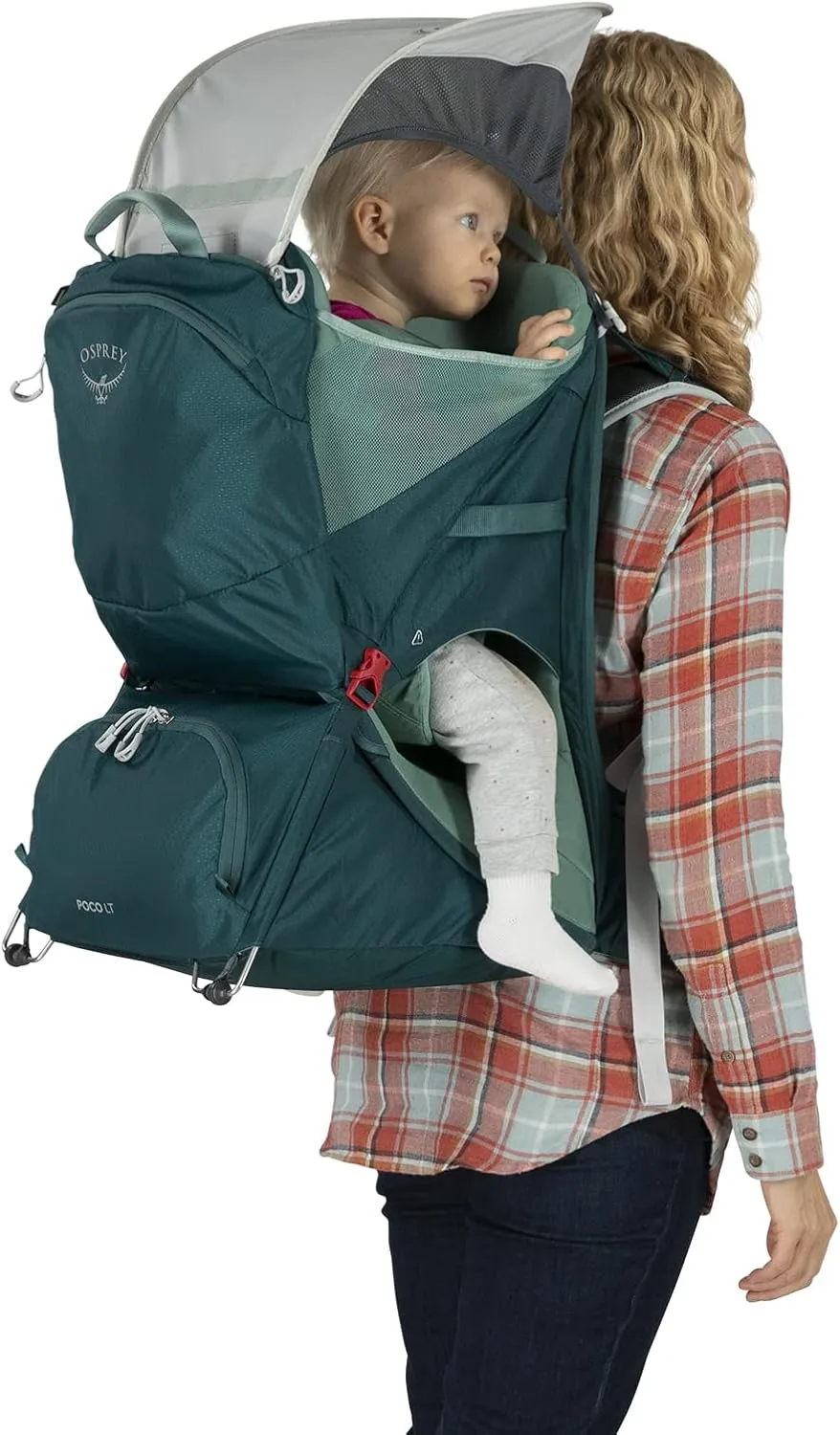 Osprey Poco LT Lightweight Child Carrier and Backpack for Travel, Deep Teal, Minimum load: 23.8lbs - Maximum load: 48.5lbs