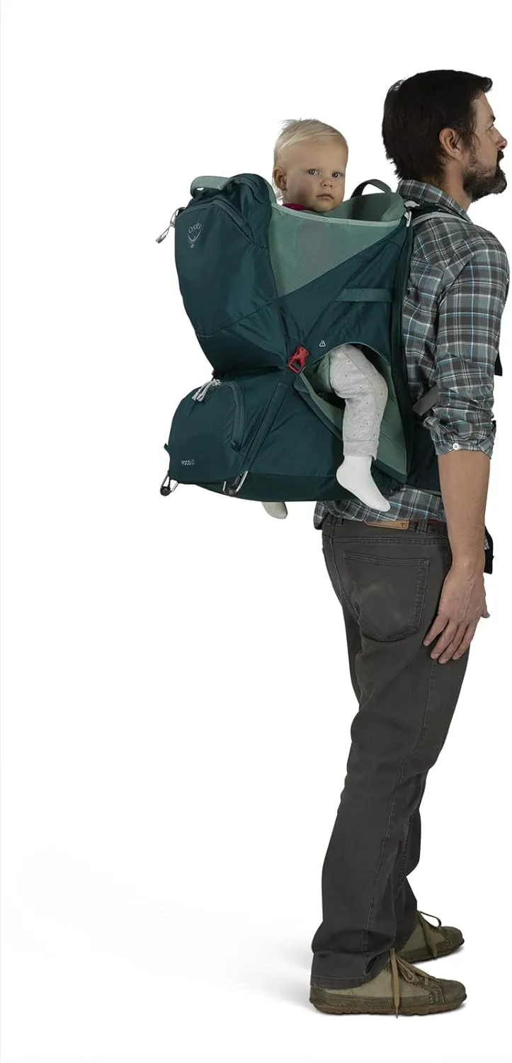 Osprey Poco LT Lightweight Child Carrier and Backpack for Travel, Deep Teal, Minimum load: 23.8lbs - Maximum load: 48.5lbs