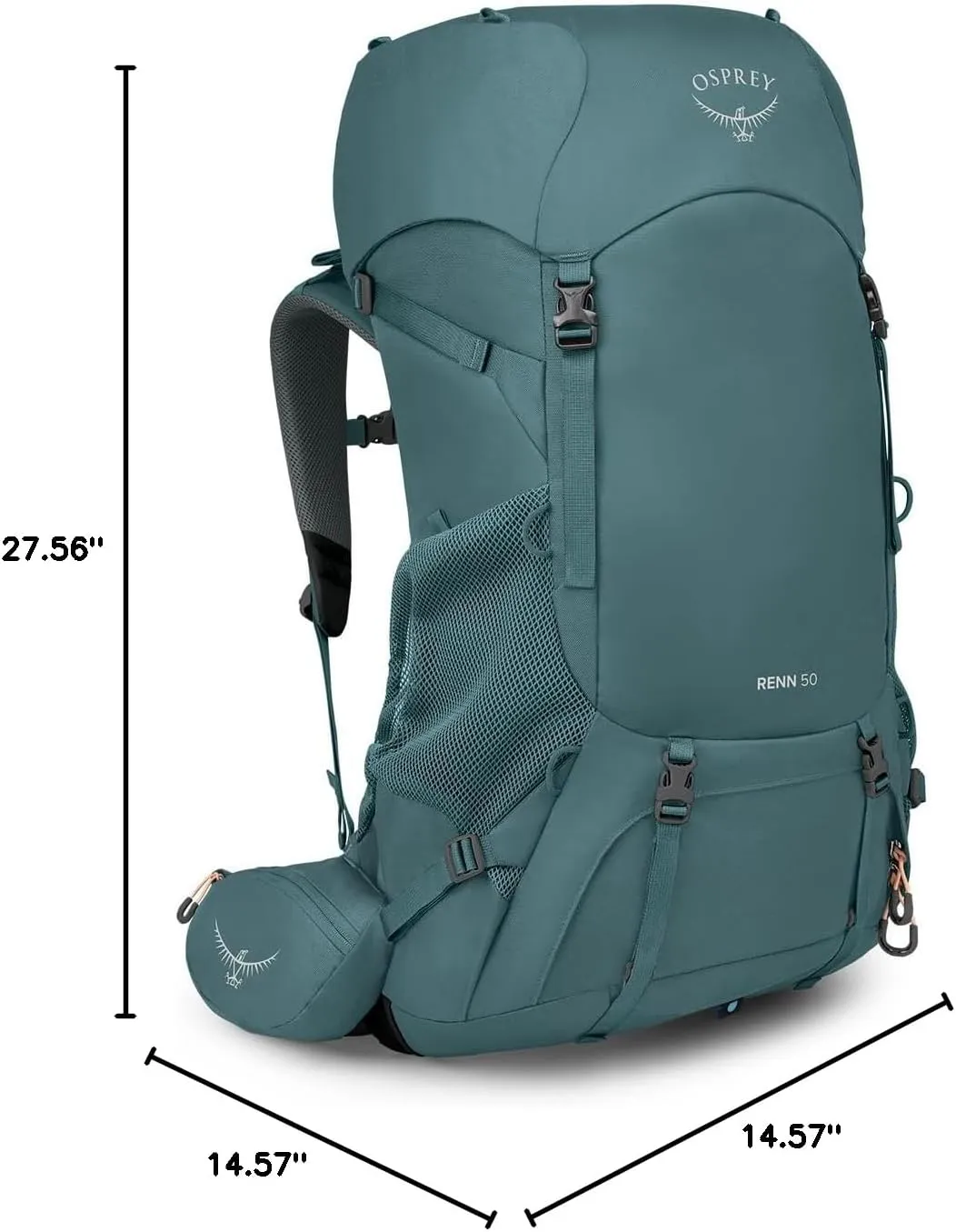 Osprey Renn 50L Women's Backpacking Backpack, Cascade Blue/Melon Orange