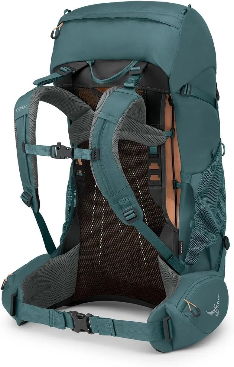 Osprey Renn 50L Women's Backpacking Backpack, Cascade Blue/Melon Orange