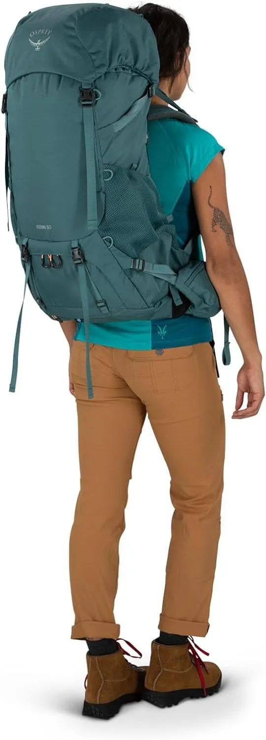 Osprey Renn 50L Women's Backpacking Backpack, Cascade Blue/Melon Orange