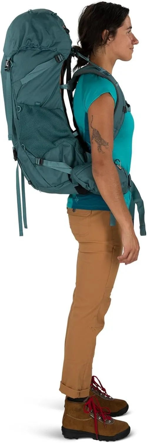 Osprey Renn 50L Women's Backpacking Backpack, Cascade Blue/Melon Orange