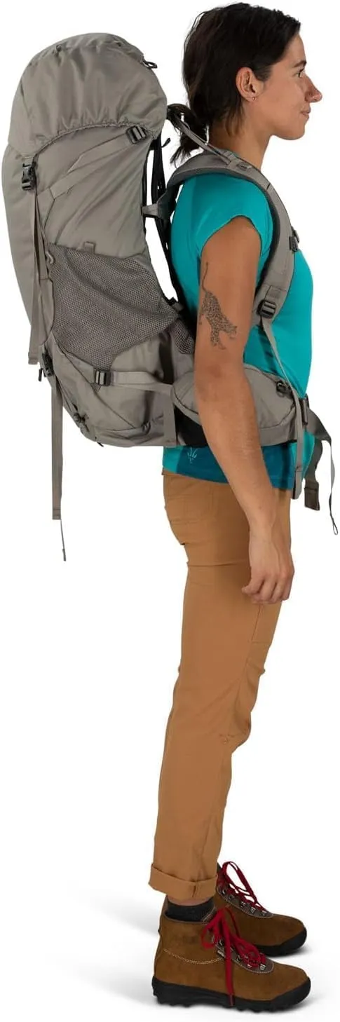 Osprey Renn 50L Women's Backpacking Backpack, Pediment Grey/Linen Tan