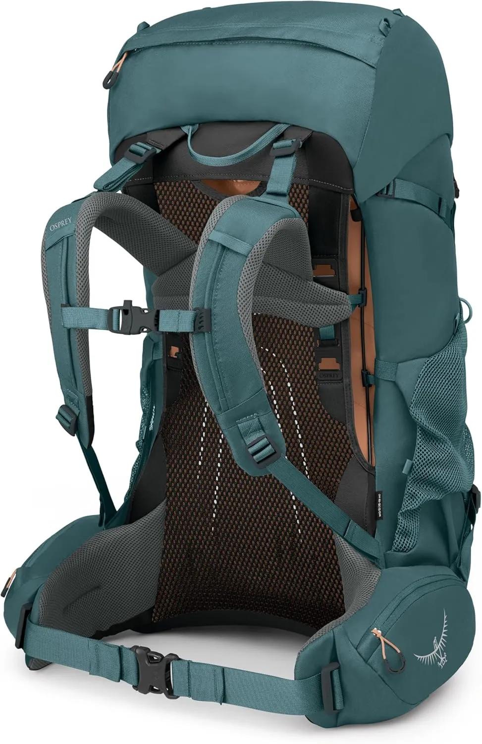 Osprey Renn 65L Women's Backpacking Backpack, Cascade Blue/Melon Orange