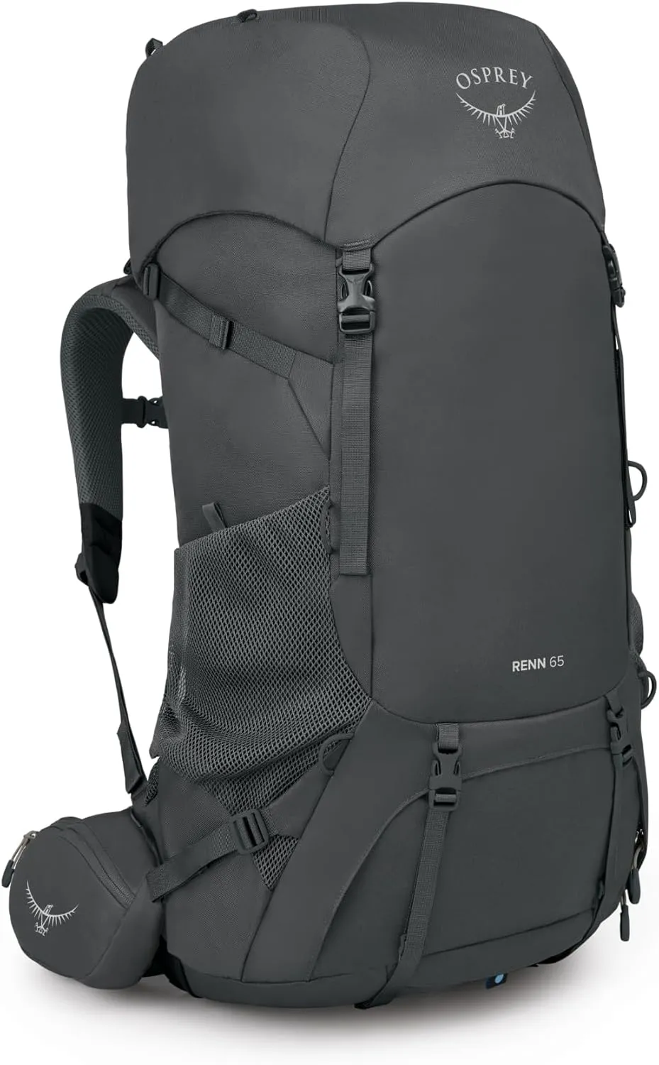 Osprey Renn 65L Women's Backpacking Backpack, Dark Charcoal/Gray Wolf, Extended Fit