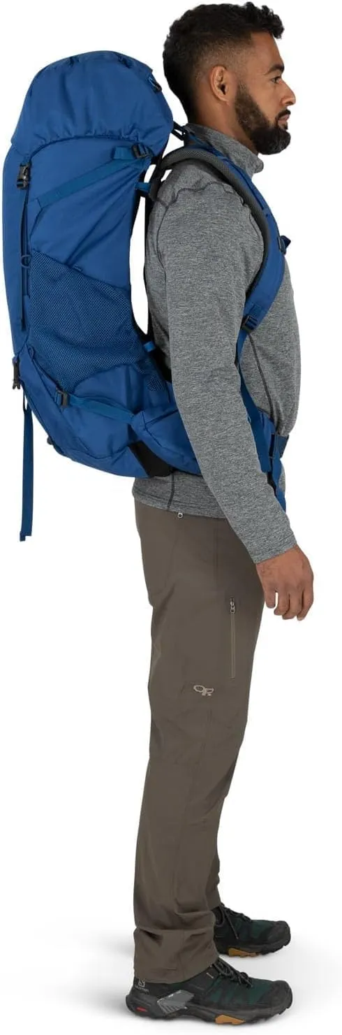 Osprey Rook 50L Men's Backpacking Backpack, Astology Blue/Blue Flame