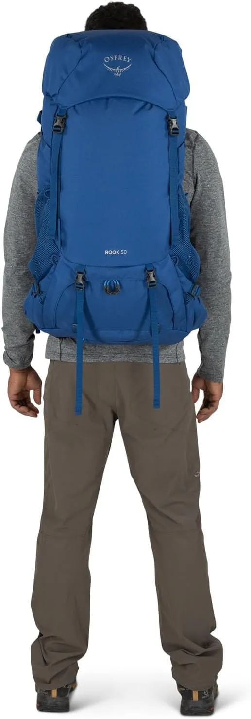 Osprey Rook 50L Men's Backpacking Backpack, Astology Blue/Blue Flame