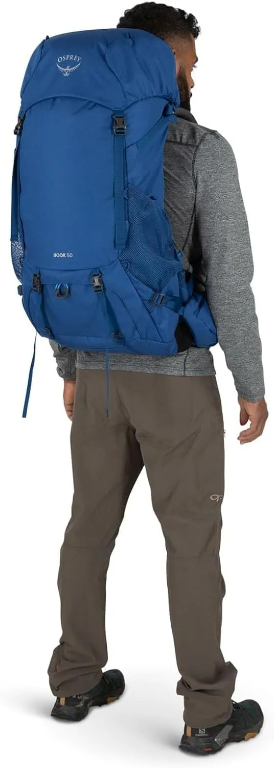 Osprey Rook 50L Men's Backpacking Backpack, Astology Blue/Blue Flame