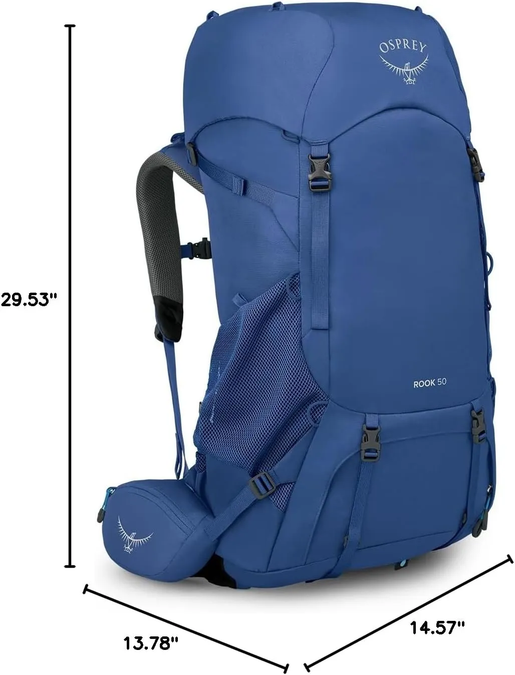 Osprey Rook 50L Men's Backpacking Backpack, Astology Blue/Blue Flame