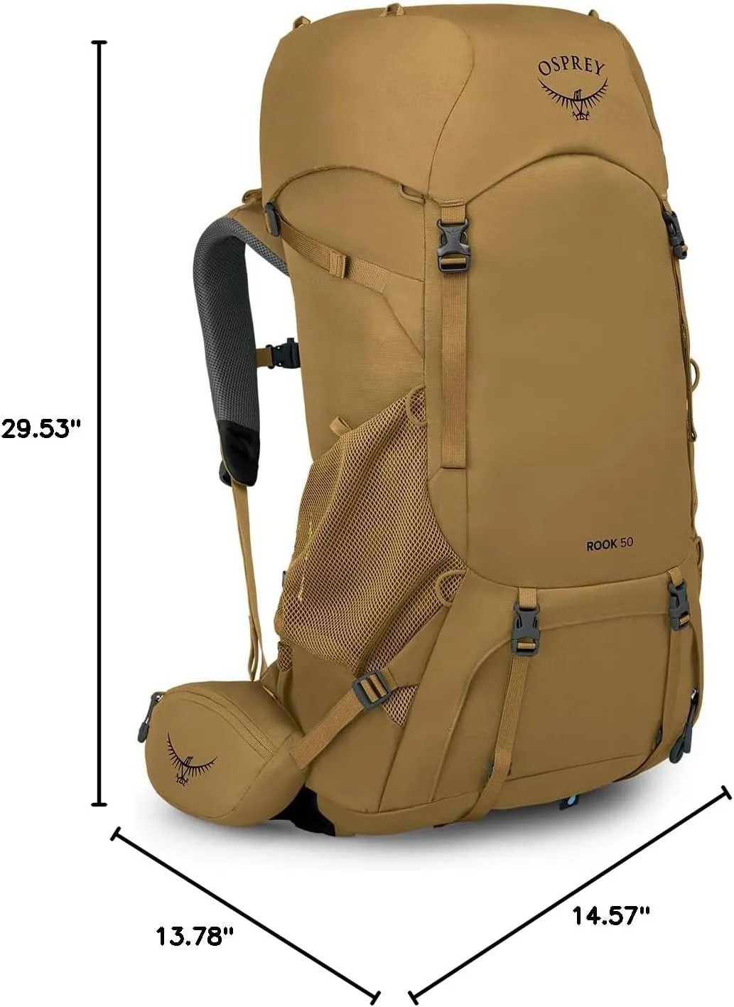 Osprey Rook 50L Men's Backpacking Backpack, Histosol Brown/Rhino Grey
