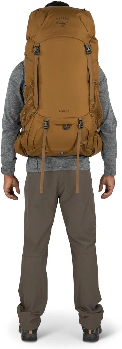 Osprey Rook 50L Men's Backpacking Backpack, Histosol Brown/Rhino Grey