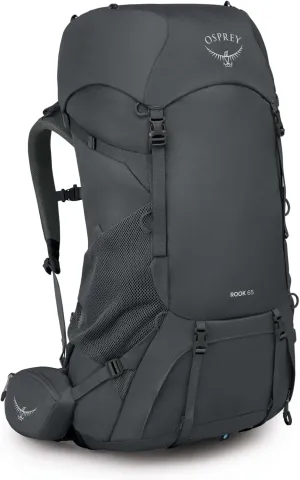 Osprey Rook 65L Men's Backpacking Backpack, Dark Charcoal/Silver Lining, Extended Fit