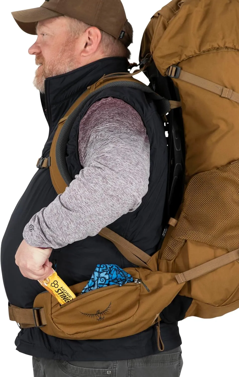 Osprey Rook 65L Men's Backpacking Backpack, Dark Charcoal/Silver Lining, Extended Fit