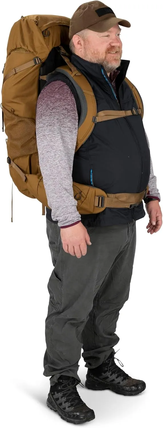 Osprey Rook 65L Men's Backpacking Backpack, Dark Charcoal/Silver Lining, Extended Fit