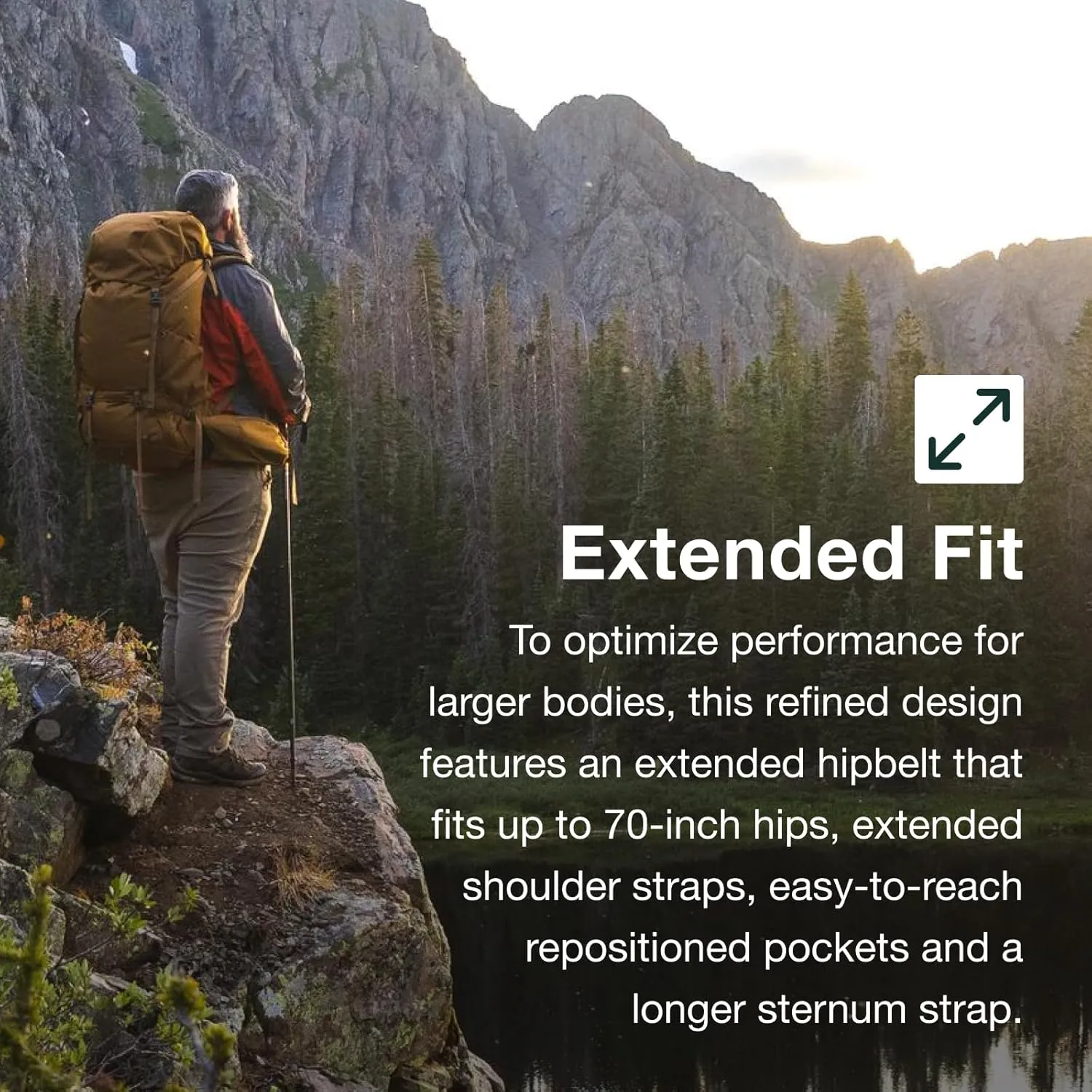 Osprey Rook 65L Men's Backpacking Backpack, Histosol Brown/Rhino Grey, Extended Fit