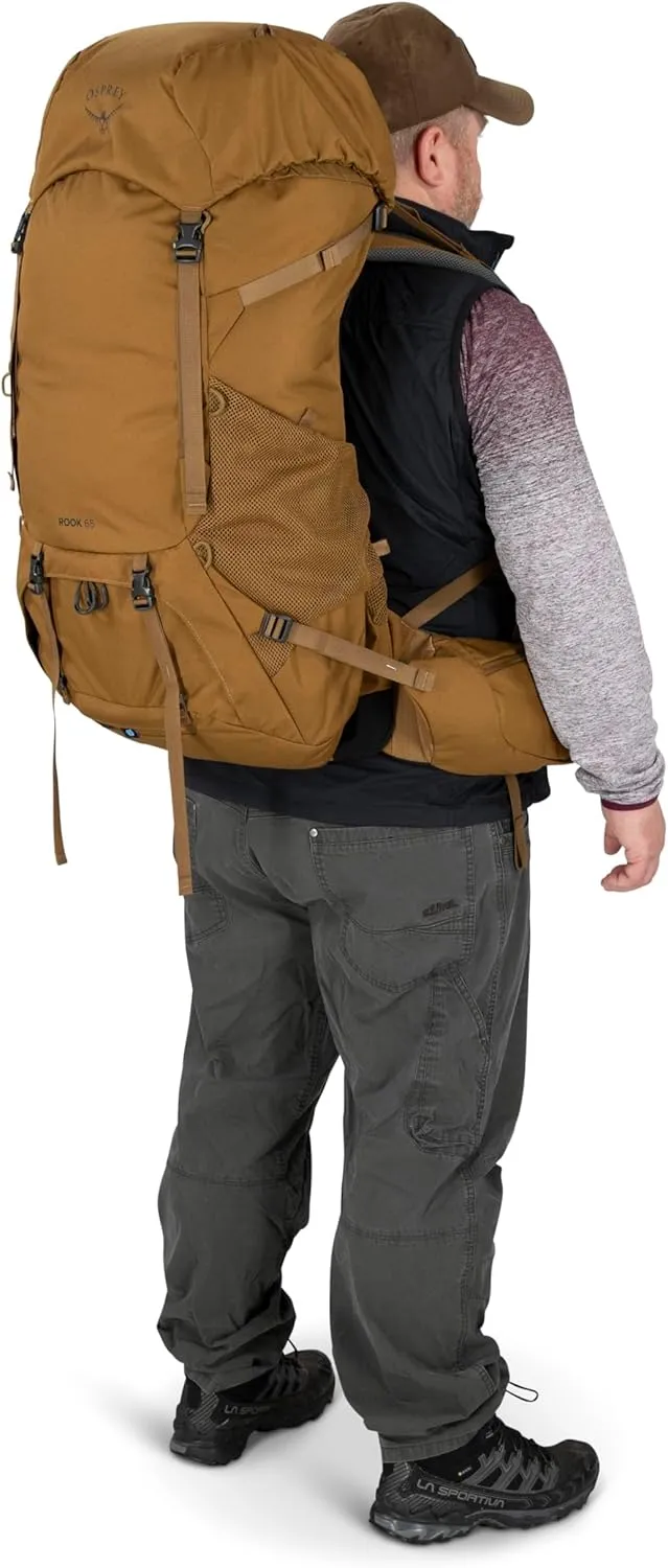 Osprey Rook 65L Men's Backpacking Backpack, Histosol Brown/Rhino Grey, Extended Fit