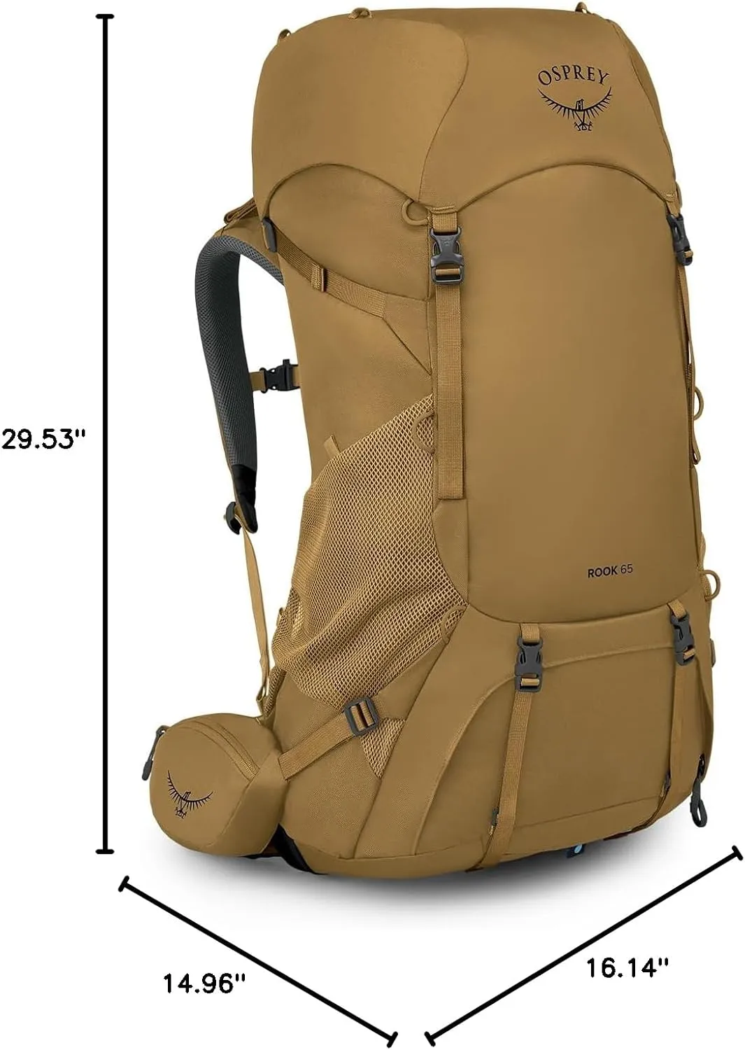 Osprey Rook 65L Men's Backpacking Backpack, Histosol Brown/Rhino Grey