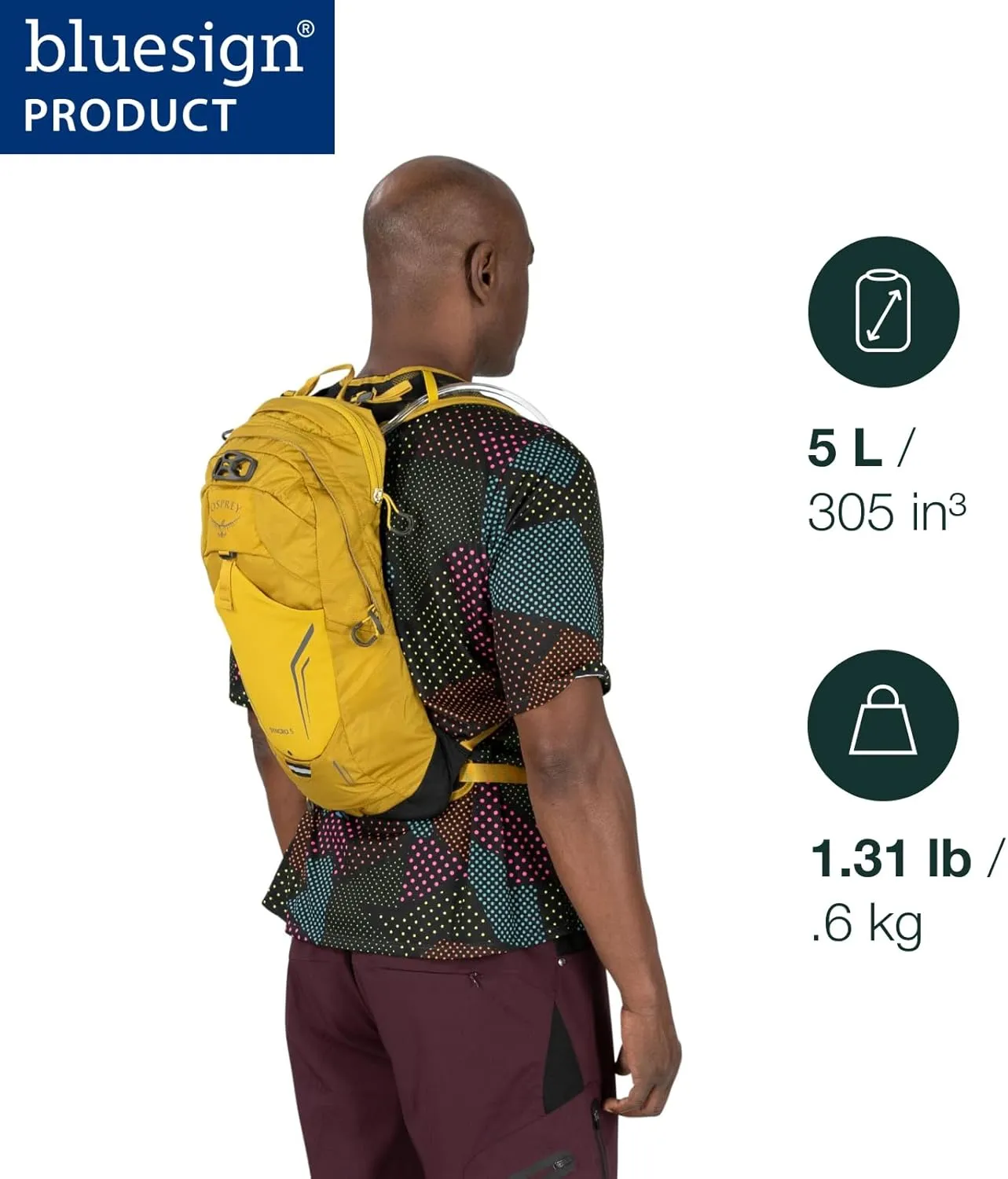 Osprey Syncro 5L Men's Hiking Backpack with Hydraulics Reservoir, Coal Grey