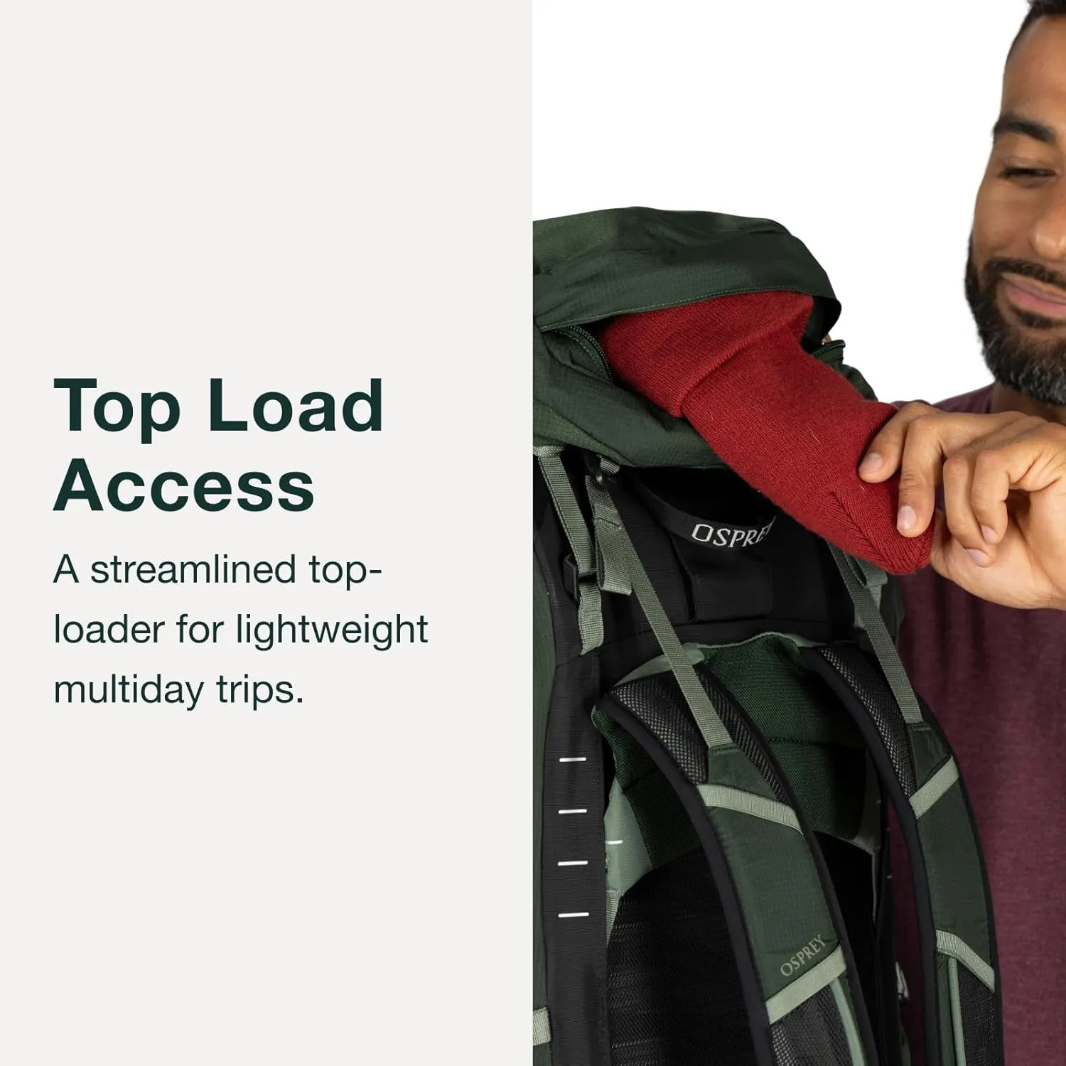 Osprey Talon 44L Men's Lightweight Hiking Backpack with Hipbelt, Black/Coal Grey, S/M
