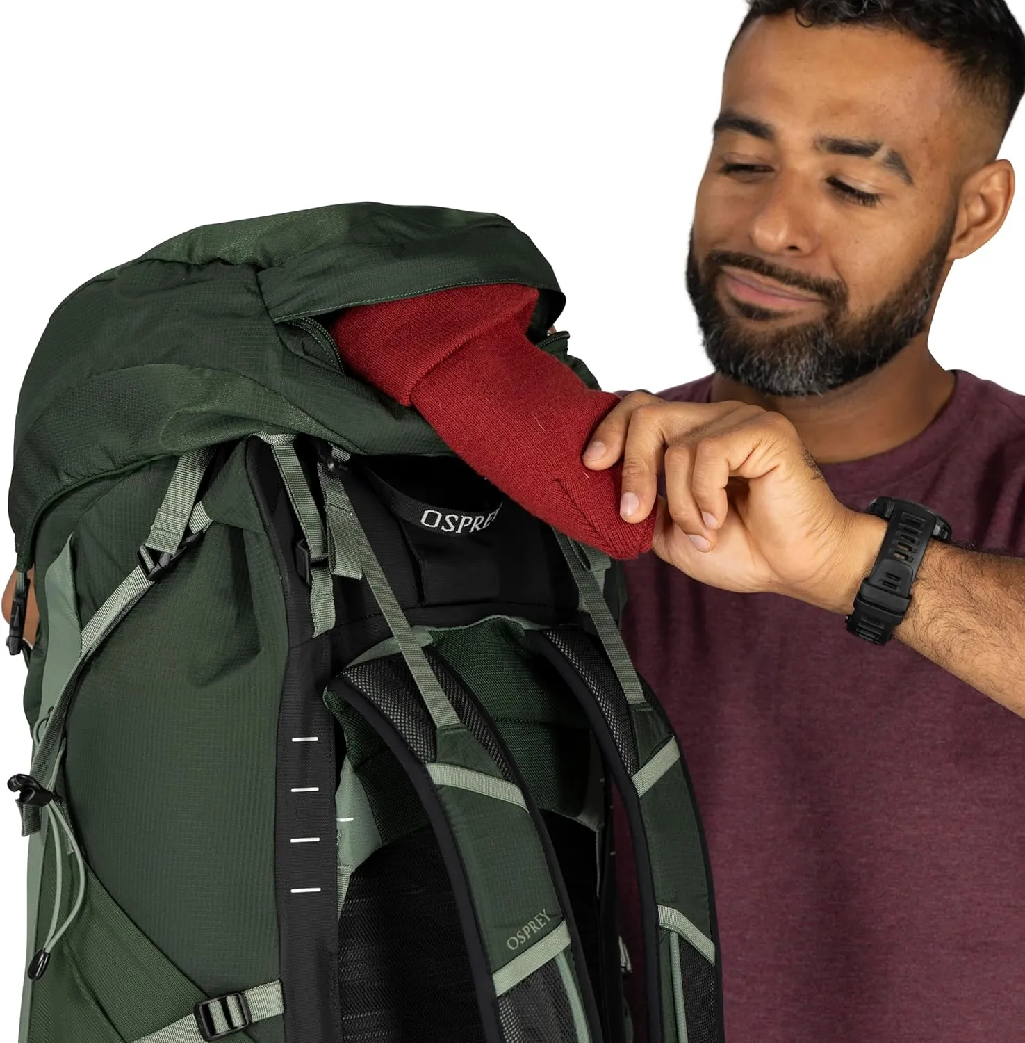 Osprey Talon 44L Men's Lightweight Hiking Backpack with Hipbelt, Black/Coal Grey, S/M