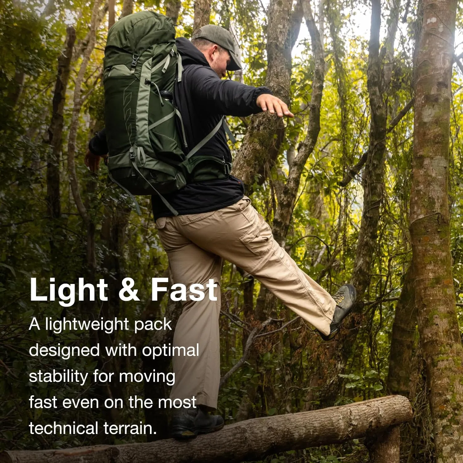 Osprey Talon 44L Men's Lightweight Hiking Backpack with Hipbelt, Black/Coal Grey, S/M