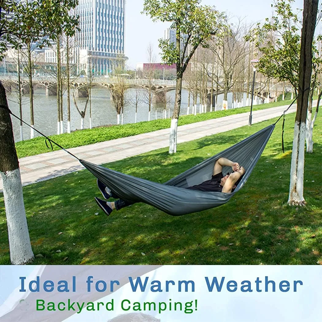 Outdoor Camping Hammock - Travel Hammock with 2 Tree Straps - Portable Backpacking Hammock for Adventure Hiking Travel-Max Load of 800lbs Gift #4