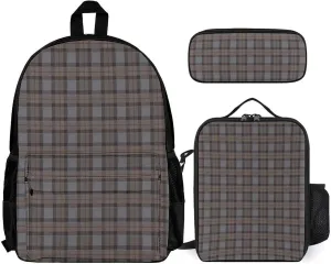 Outlander Tartan Lightweight Pocket Backpack Crossbody Lunch Bag Set Unisex