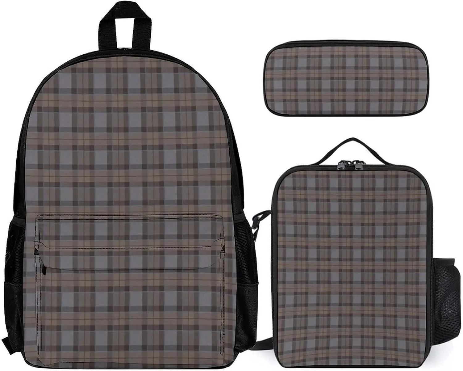 Outlander Tartan Lightweight Pocket Backpack Crossbody Lunch Bag Set Unisex