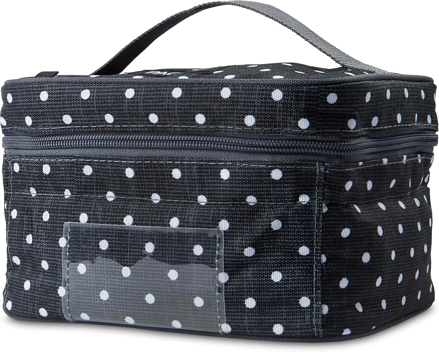 PackIt Freezable Bottle Cooler for Breastmilk and Formula, Polka Dots, Built with EcoFreeze Technology, Collapsible, Reusable, Zip Closure and Top Handle, Fits up to four, 5 oz Bottles