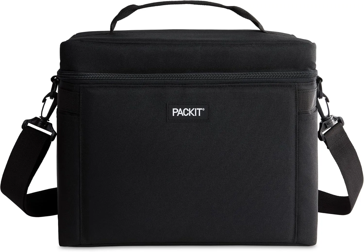 PackIt Freezable Newport Cooler, Collapsible, Reusable, Built with ECOFREEZE Technology, Wide Top Opening, Double Zip Closure, with Adjustable & Removable Shoulder Straps for Easy Carrying