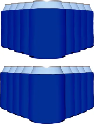 PartyPrints 25 Pack Royal Blue Blank Can Cooler Sleeves, Customizable Bulk Sublimation Insulated Foam for Beer, Collapsible Plain Drink Holder, Cold Soda Insulator, 12oz Regular, 16oz Tall Cans