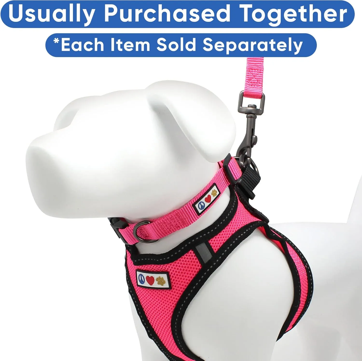 Pawtitas Dog Vest Harness Made with Breathable Air Mesh | All Weather Vest Harness for Extra Small Puppies and Cats with Quick-Release Buckle - Extra Small Pink Mesh Dog Harness